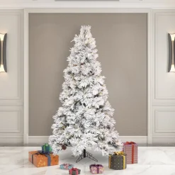 Clearance 7.5' Flocked Atka Pine 3Mm 950Ww, K171176Led, General Gifts