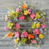 Raz 24" Mixed Geranium Poppy Wreath^ Easter