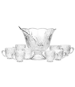 Godinger 10 Piece Set Includes Bowl, Ladle, And 8 Cups^ Glass