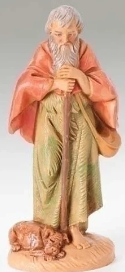 Cheap Abraham Old Villager With Staff & Puppy 5" 5"