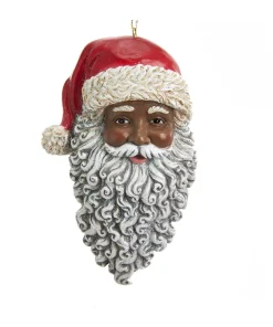 Kurt S Adler African American Santa Head Ornament, E0347, Kurt Adler^ Santas