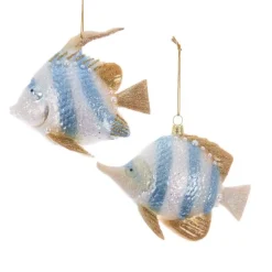 Kurt S Adler Angel Fish Glass Ornaments Pair, C1980, Ksa^ Glass