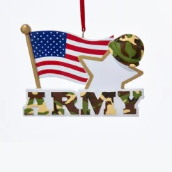 Kurt S Adler Army With American Flag Ornament For Personalization^ Stocking / Skirt