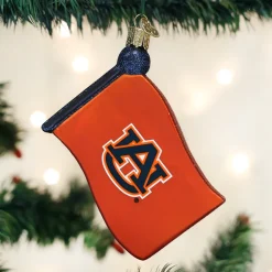 Old World Christmas Auburn Flag^ Blown Glass