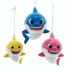 New Baby Shark™ Ornaments, Set/3 , Bk1201, Kurt Adler General Gifts