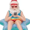 Kurt S Adler Beach Santa In Starfish Float Christmas Ornament, E0467, Kurt Adler^ Resin