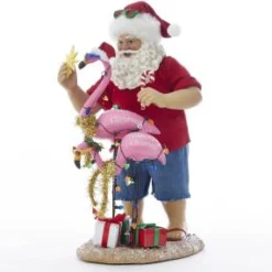 Kurt S Adler Beach Santa With Flamingos^ Santas