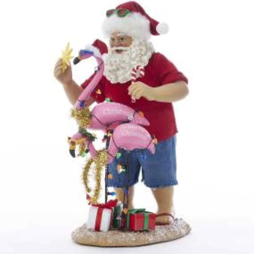 Kurt S Adler Beach Santa With Flamingos^ Santas