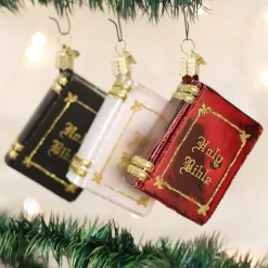 Old World Christmas Bible^ Blown Glass