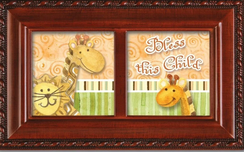 Fashion Bless This Child Baptism, Inspirational Woodgrain Petite Music Box, Plays Jesus Loves Me General Gifts