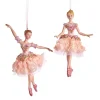Kurt S Adler Blush Pink Ballerina Ornaments, 2 Assorted, E0534, Kurt Adler^ Stocking / Skirt