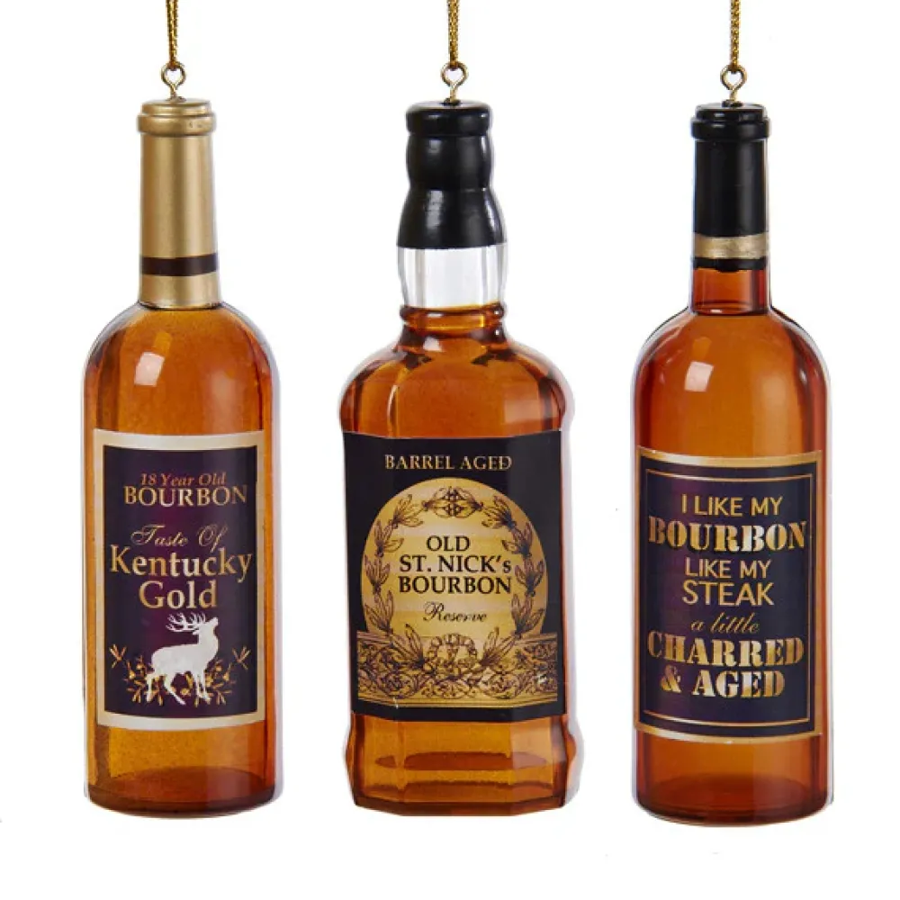Kurt S Adler Bourbon Bottle Ornaments, T1624^ Stocking / Skirt