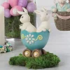 Raz Bunnies In Egg Cart^ Resin