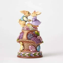 Enesco Bunnies With Rotatable Flowers^ Stocking / Skirt