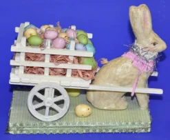 Midwest Importers Bunny Pullinng A Cart Of Eggs^ Easter