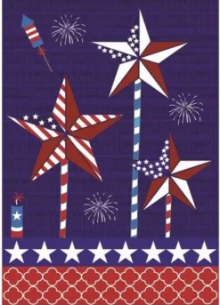 Magnolia Lane Burlap Patriotic Heart Garden Flag^ Stocking / Skirt