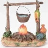 Hot Campfire With Pot 3.75" Led, , 59532 Resin Nativity