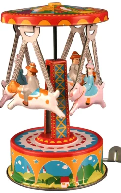 Alexander Taron Carousel With Dogs, Collectible Tin Toy , Mf356^ Stocking / Skirt