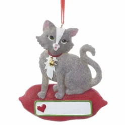 Kurt S Adler Cat On Pillow Ornament, A1840, Kurt Adler^ Stocking / Skirt