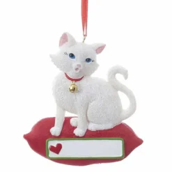 Kurt S Adler Cat On Pillow Ornament, A1840, Kurt Adler^ Stocking / Skirt