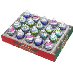 Shiny Brite Christmas Brites 1.25" 20 Count Decorated Rounds^ Stocking / Skirt
