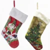 Kurt S Adler Christmas Tree And Santa Stockings, 2 Assorted, C4728^ Stocking / Skirt