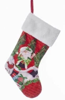 Kurt S Adler Christmas Tree And Santa Stockings, 2 Assorted, C4728^ Stocking / Skirt
