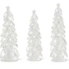 K & K Interiors Christmas Trees W/Star , Crystal Tear Drop Set/3^ Glass