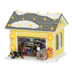 Department 56 Christmas Vacation, The Griswold Holiday Garage, Snow Village , 4056686^ Stocking / Skirt