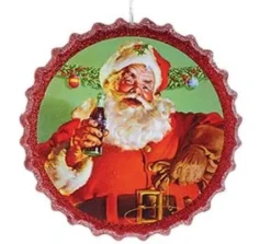 Kurt S Adler Coca-Cola® Santa Bottle Cap Ornaments^ Santas
