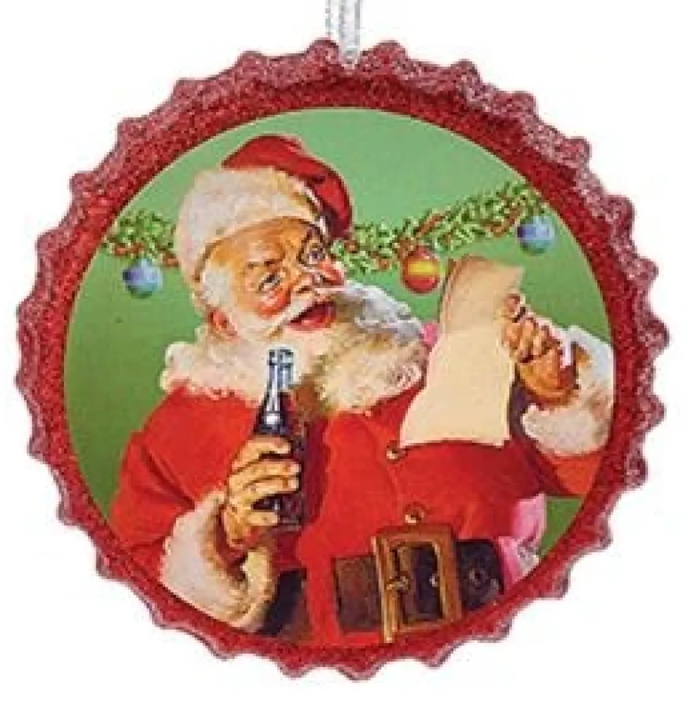 Kurt S Adler Coca-Cola® Santa Bottle Cap Ornaments^ Santas