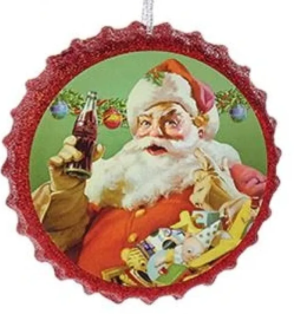 Kurt S Adler Coca-Cola® Santa Bottle Cap Ornaments^ Santas