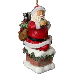 Kurt S Adler Coca-Cola® Santa Coming Out Of Chimney Ornament^ Stocking / Skirt