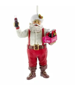 Kurt S Adler Coca-Cola® Santa Holding A 6-Pack Ornament, Cc9122, Kurt Adler^ Clothtique/Fabriche Santas