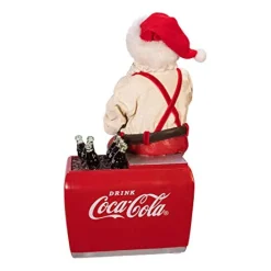 Kurt S Adler Coca-Cola® Santa Sitting On Cooler Table Piece, Cc5191^ Clothtique/Fabriche Santas