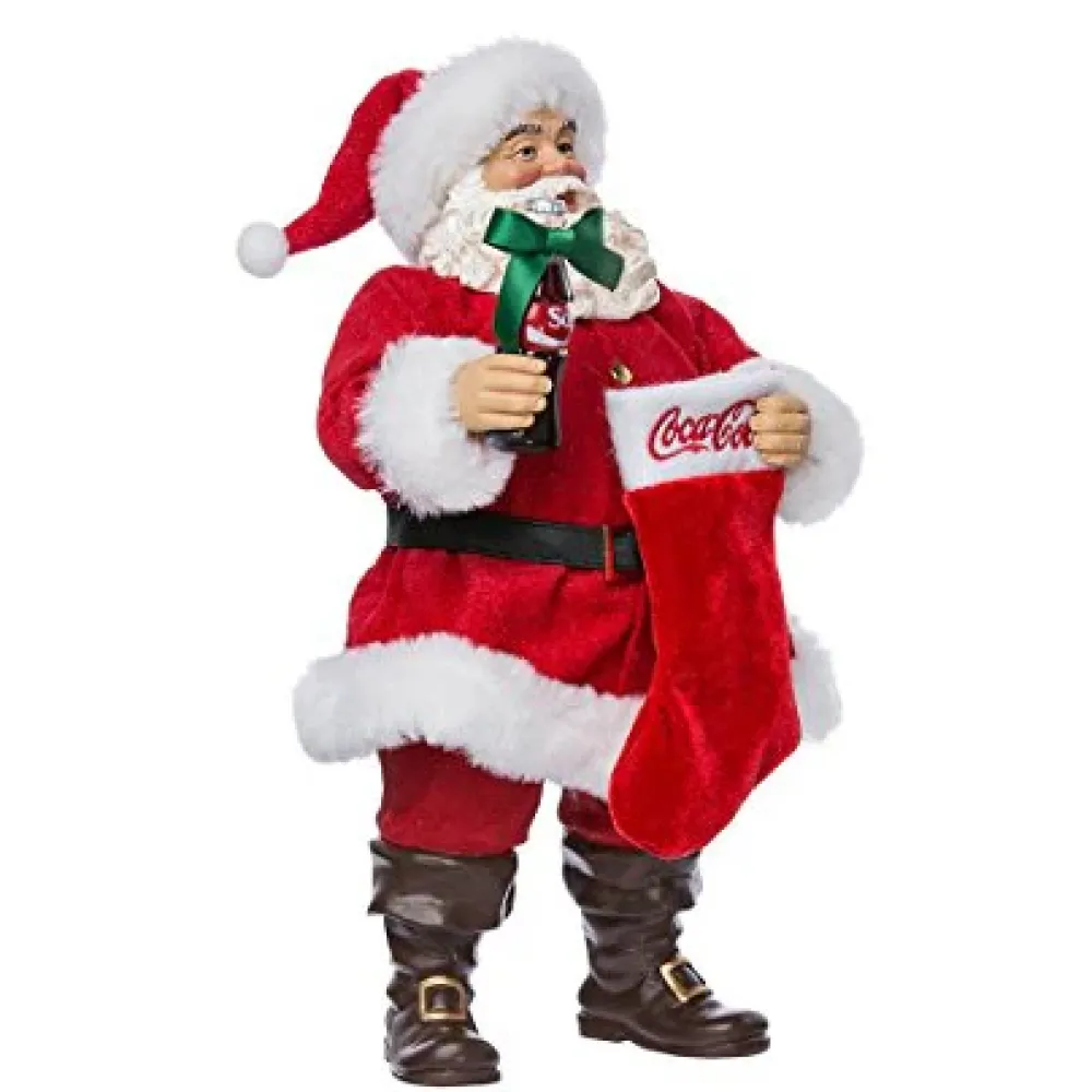 Kurt S Adler Coca-Cola® Santa With Coke Bottle And Stocking^ Stocking / Skirt