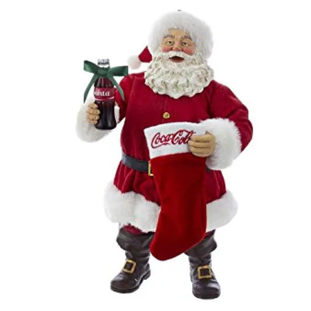Kurt S Adler Coca-Cola® Santa With Coke Bottle And Stocking^ Stocking / Skirt