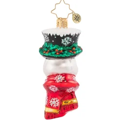 Christopher Radko Cr, A Snowman Worth Flocking To, Gem, 1020672, ^ Blown Glass