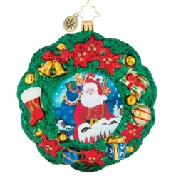 Christopher Radko Cr, A Vision In A Green Wreath, 1019527, ^ Blown Glass