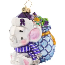 Christopher Radko Cr, An Elephant Never Forgets!, 1021597, Radko. Alzheimer's Awareness^ Blown Glass