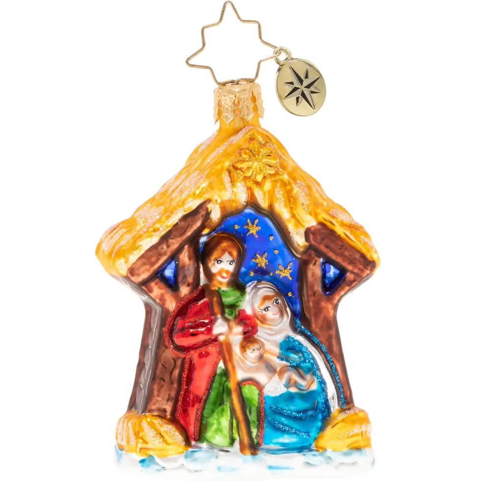 Christopher Radko Cr, Asleep In The Manger Gem, 1020242, ^ Blown Glass