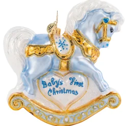 Christopher Radko Cr, Baby's First Christmas Foal, 1020687, ^ Blown Glass