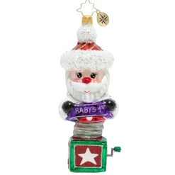 Christopher Radko Cr, Baby's First Santa Surprise, 1020173, ^ Blown Glass
