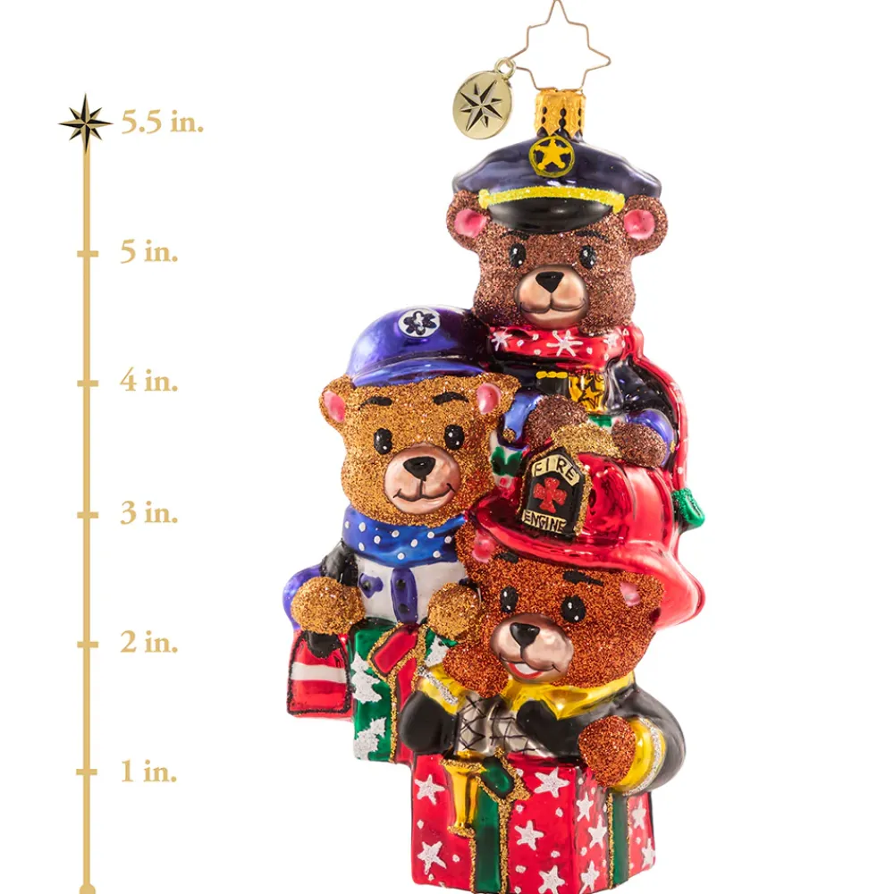 Christopher Radko Cr, Beary Best Rescuers, 1020834, ^ Glass