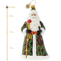 Christopher Radko Cr, By Golly, Santa Loves Holly, 1020571, ^ Blown Glass