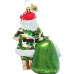 Christopher Radko Cr, Camo Christmas Santa, 1021299, Radko^ Santas