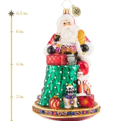 Christopher Radko Cr, Can I Have Your Autograph, Santa?, 1020611, ^ Blown Glass