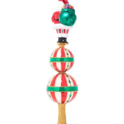 Christopher Radko Cr, Christmas Classics Finial, 1021342, Radko^ Blown Glass