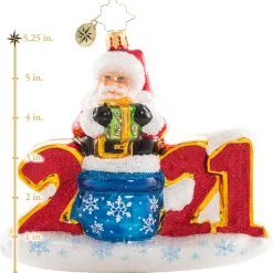 Christopher Radko Cr, Christmas Fun In 2021!, Dated, 1020802, ^ Blown Glass