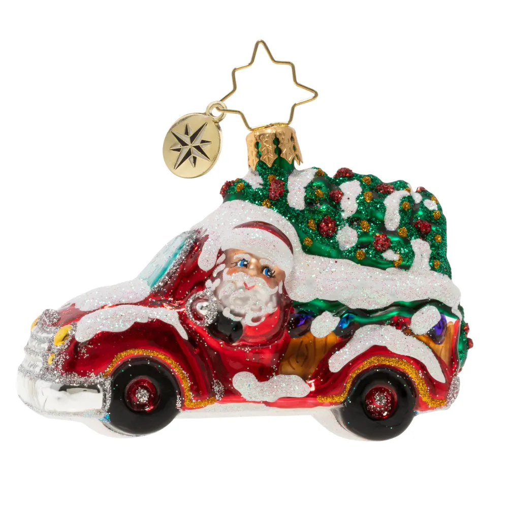 Christopher Radko Cr, Christmas Tree Delivery Gem, 1020247, ^ Blown Glass